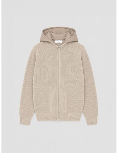 chaqueta de punto Hooded Zip Knit Jacket Gran Sasso Beige