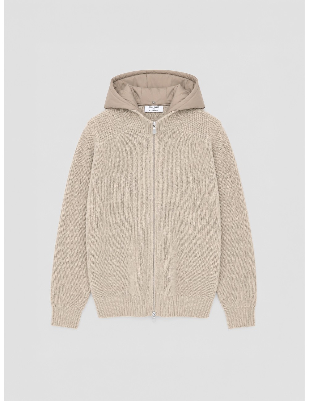 chaqueta de punto Hooded Zip Knit Jacket Gran Sasso Beige