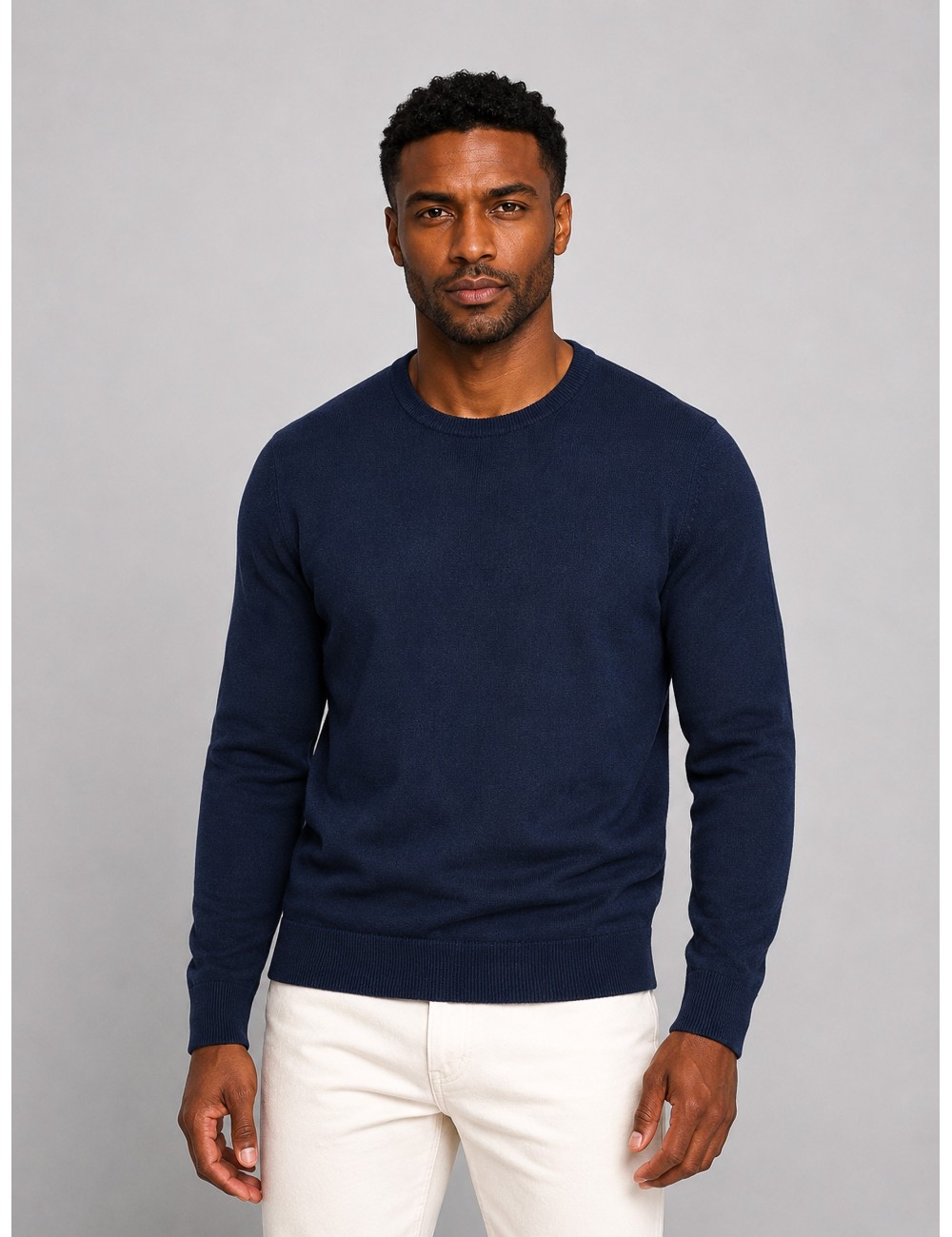 jersey Cashmere Knit Gran Sasso Azul marino