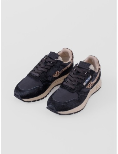Sneakers Reelwind Low de Autry en negro y leopardo