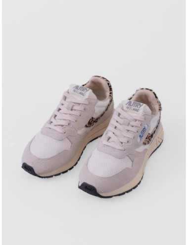 Sneakers Reelwind Low de Autry en blanco y leopardo