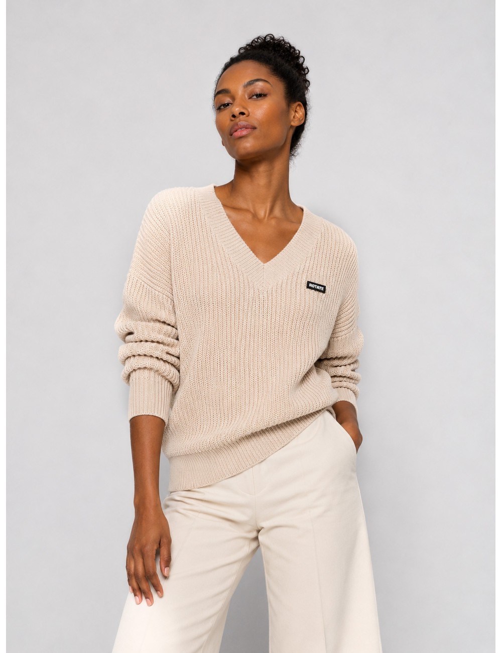 Jersey Jumper de ROTATE en beige claro