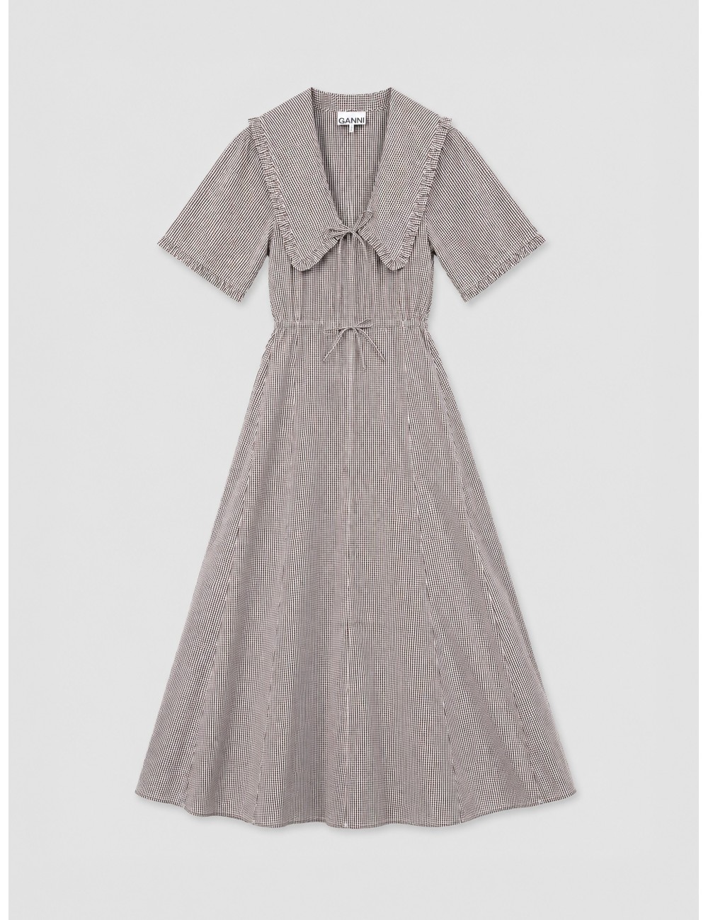 Vestido Cut Out de GANNI en marrón y crudo