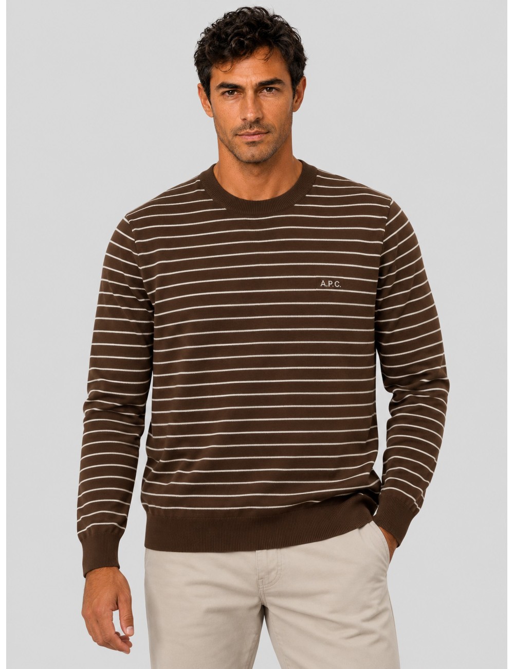 Jersey Sima de A.P.C. en marrón y crudo