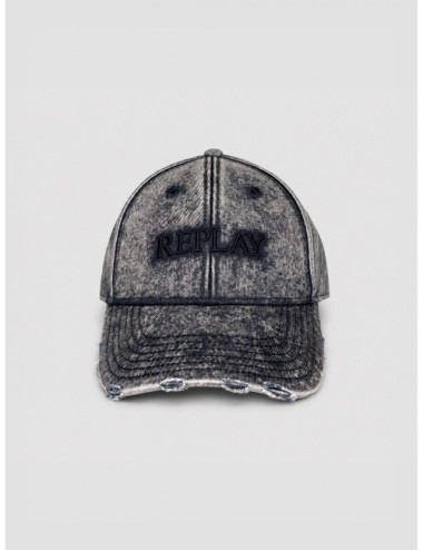 Gorra Embroidered Cotton Baseball Cap Replay azul