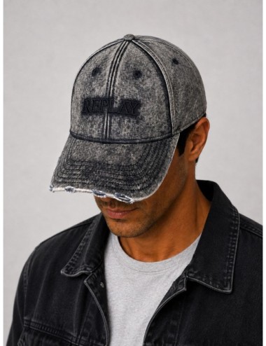 Gorra Embroidered Cotton Baseball Cap Replay azul