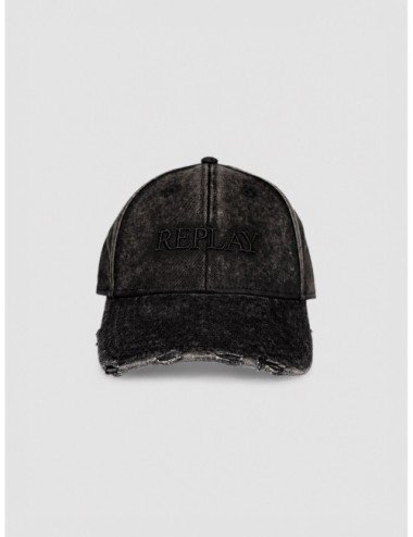 Gorra Embroidered Cotton Baseball Cap Replay negro