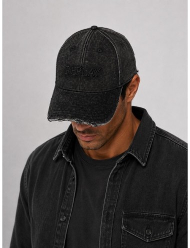 Gorra Embroidered Cotton Baseball Cap Replay negro
