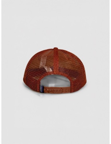 Gorra P-6 Logo Trucker Hat Patagonia blanco roto y rojo óxido