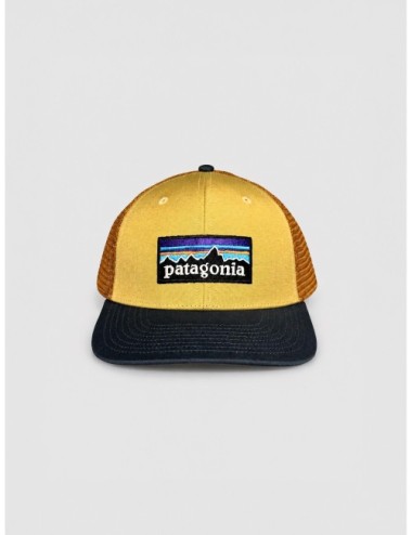 Gorra P-6 Logo Trucker Hat Patagonia beige tostado y azul marino y óxido