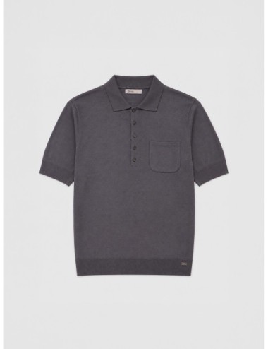 Polo Herno marrón grisáceo de punto y manga corta