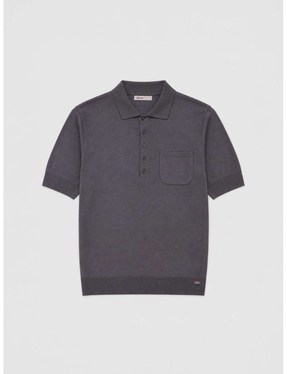 Polo Herno marrón grisáceo de punto y manga corta