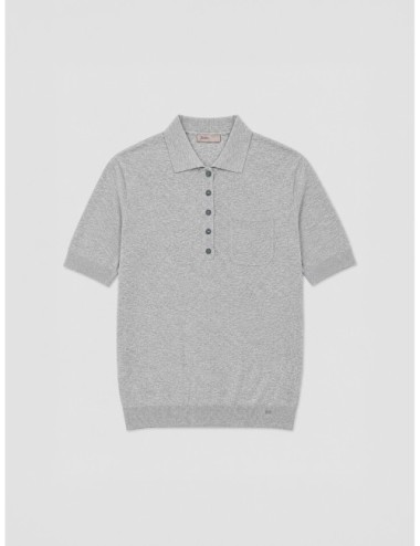 Polo Herno gris claro de punto y manga corta