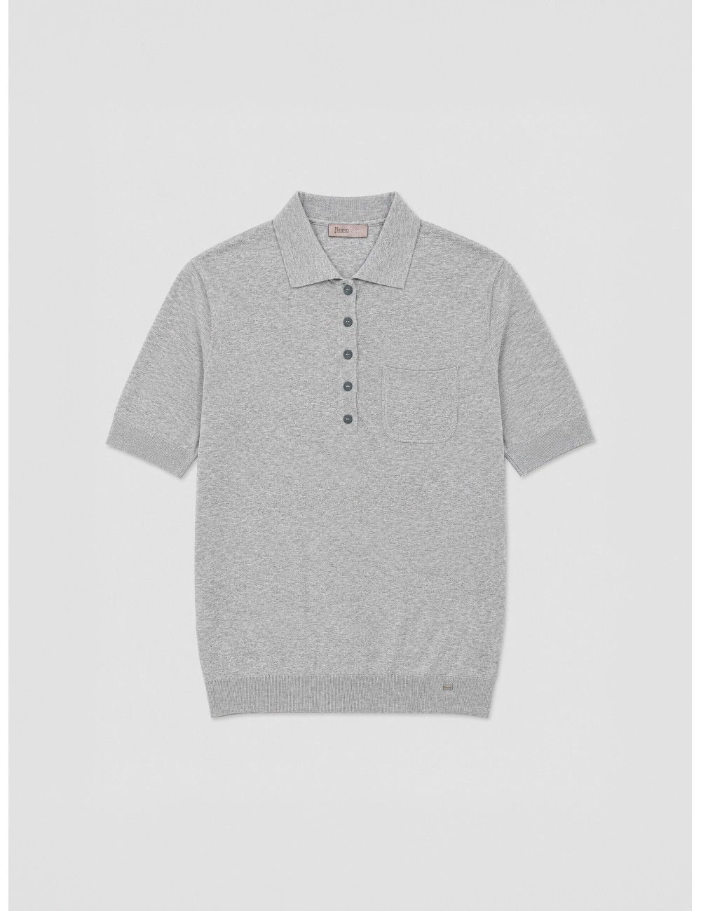 Polo Herno gris claro de punto y manga corta