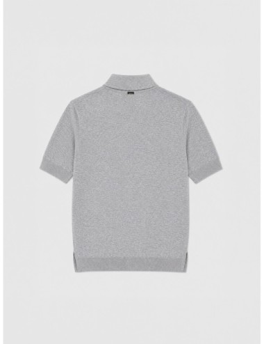 Polo Herno gris claro de punto y manga corta