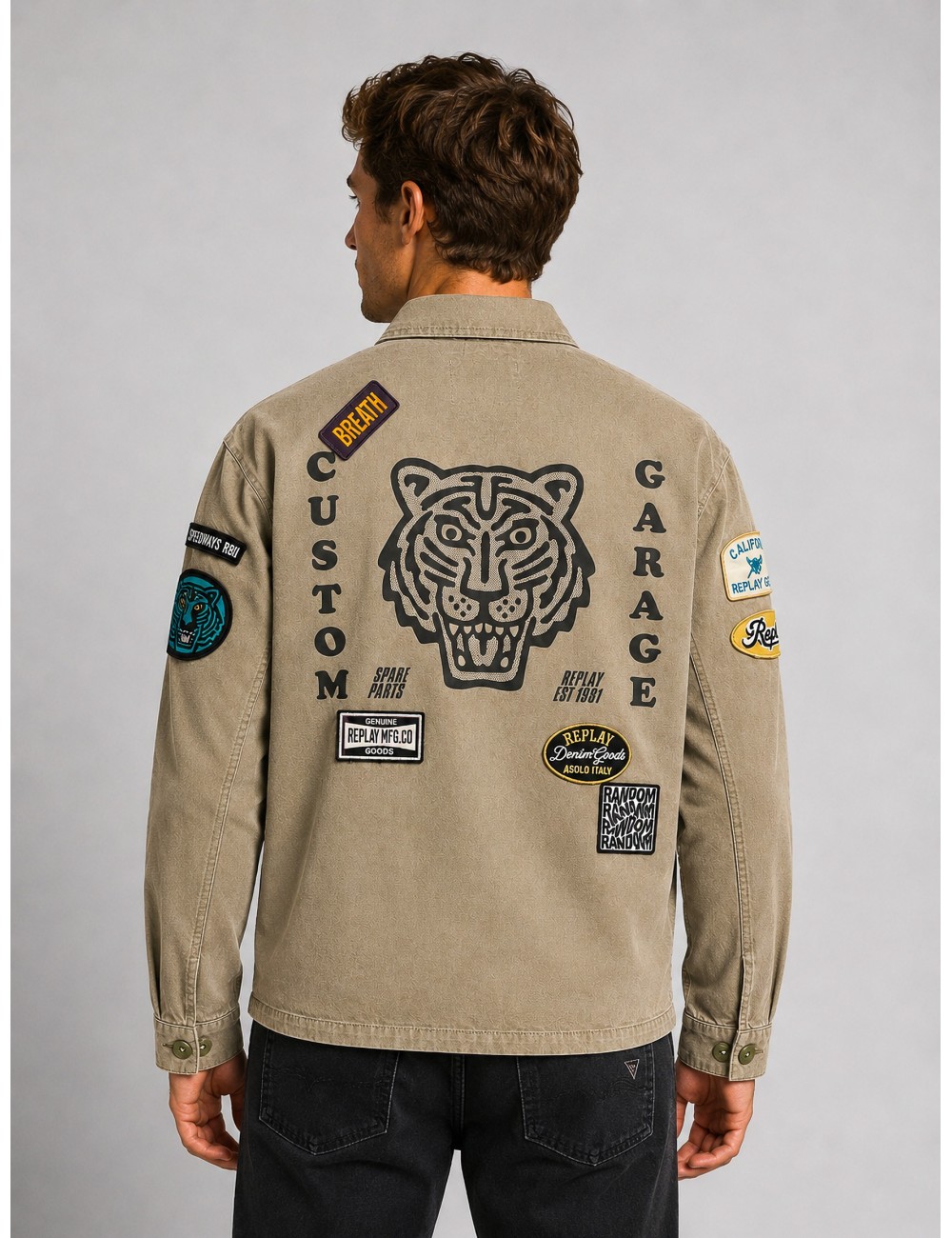 Chaqueta Motard de Replay en verde