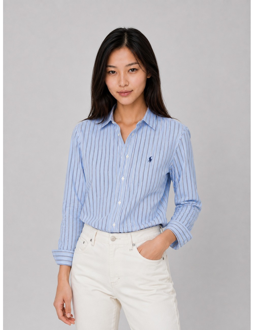Camisa Relaxed Fit Striped de Polo Ralph Lauren en azul y blanco