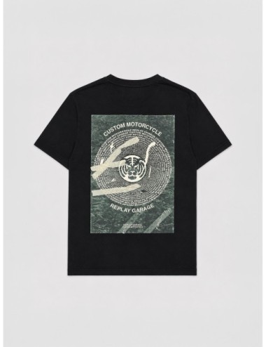 Camiseta Garage Custom de Replay en negro