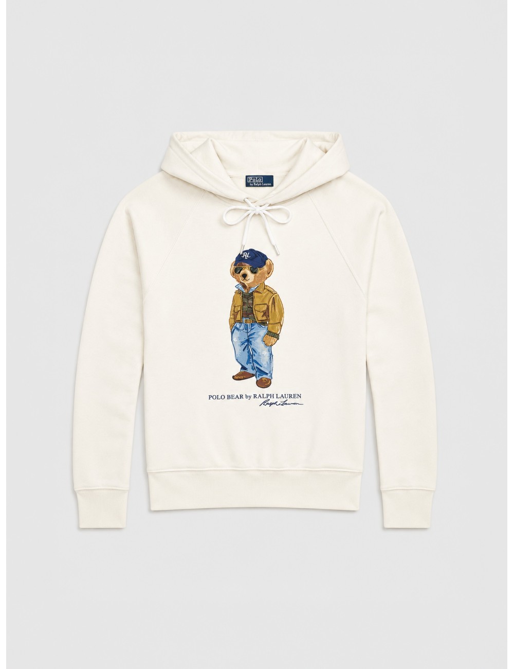 Sudadera Polo Bear Fleece Hoodie de Polo Ralph Lauren en blanco roto