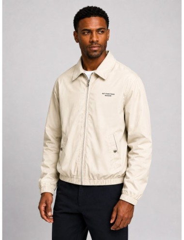 Chaqueta Slogan Nylon Jacket de Drôle de Monsieur en beige claro