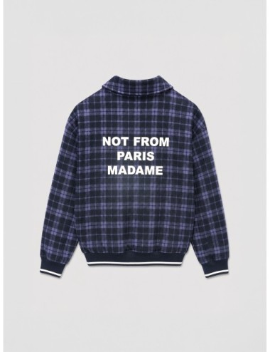 Chaqueta Check Flannel Jacket with Slogan de Drôle de Monsieur en azul marino
