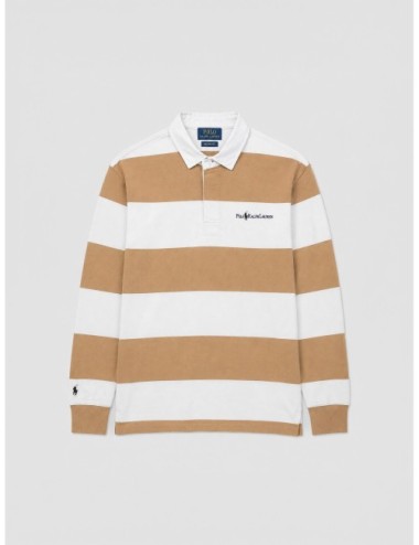 Polo rugby M Classics de Polo Ralph Lauren en caqui y blanco