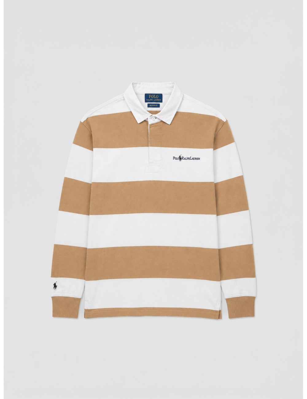 Polo rugby M Classics de Polo Ralph Lauren en caqui y blanco
