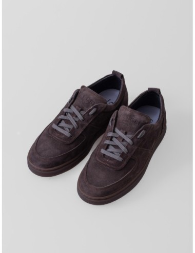 Sneaker X2523 CALCE gris antracita con superficie afelpada y suela gruesa