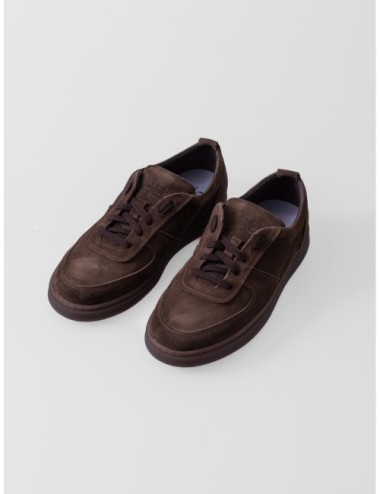Sneaker X2523 CALCE marrón topo con superficie afelpada y corte panelado