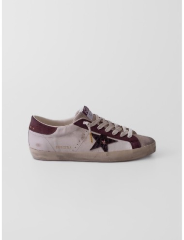 Sneakers Super Star Folded Lining All Aro Golden Goose en crema y beige y burdeos
