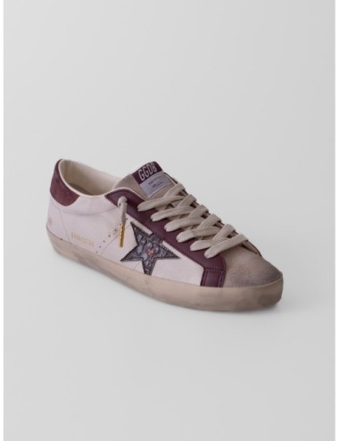 Sneakers Super Star Folded Lining All Aro Golden Goose en crema y beige y burdeos
