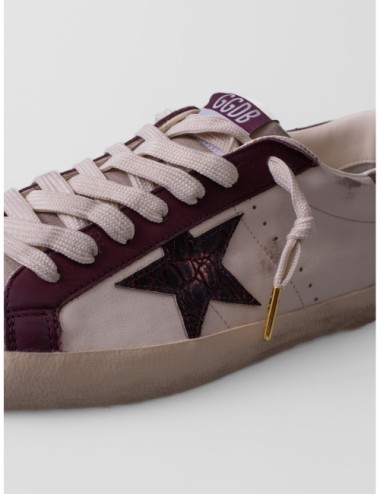 Sneakers Super Star Folded Lining All Aro Golden Goose en crema y beige y burdeos