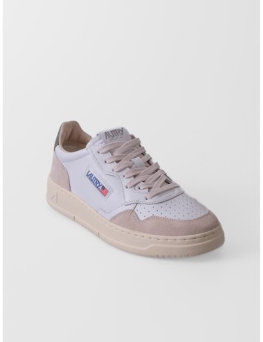 Sneakers Medalist Low Man de Autry en blanco beige y verde bronce