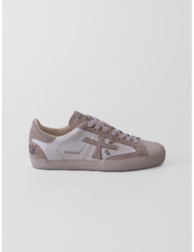 Sneakers Steven 8480 de Premiata en beige claro y blanco