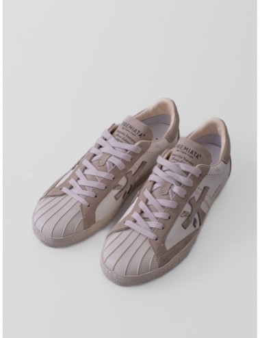 Sneakers Steven 8480 de Premiata en beige claro y blanco