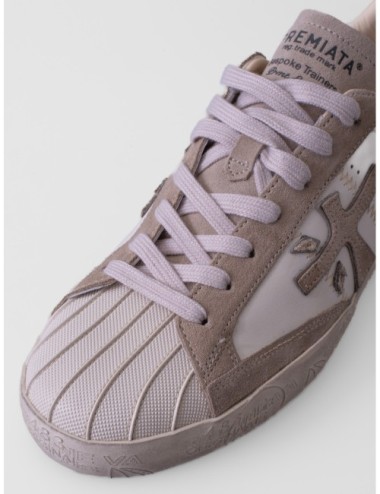 Sneakers Steven 8480 de Premiata en beige claro y blanco