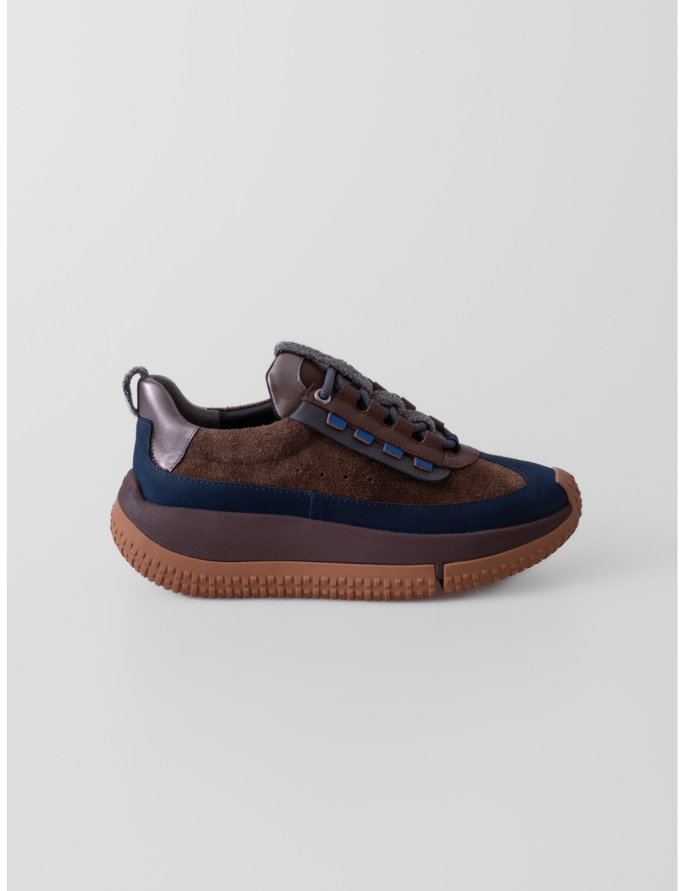 Sneakers Kapok Pinto 4CCCCEES en marrón chocolate gris metalizado y azul marino