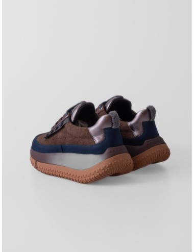Sneakers Kapok Pinto 4CCCCEES en marrón chocolate gris metalizado y azul marino