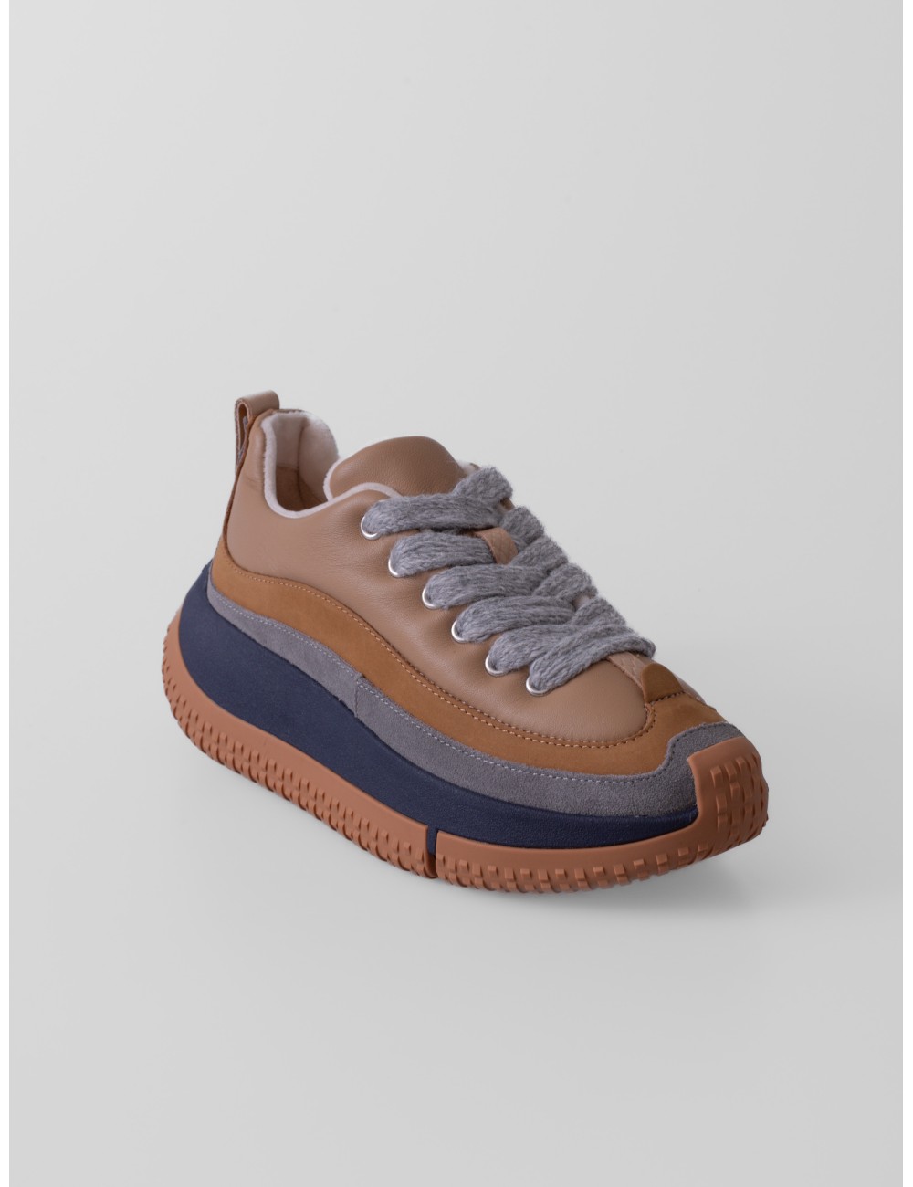 Sneakers Kapok Pava 4CCCCEES en beige gris topo y azul marino