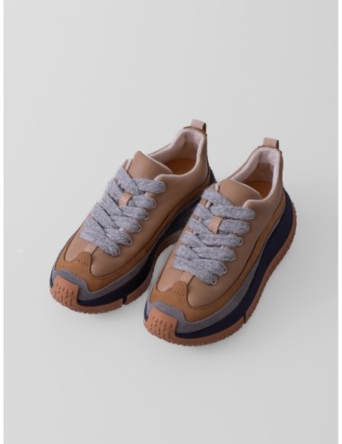 Sneakers Kapok Pava 4CCCCEES en beige gris topo y azul marino