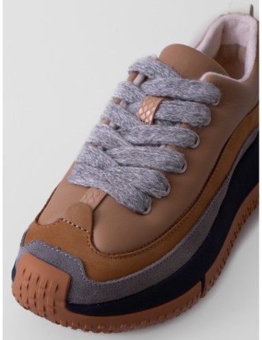 Sneakers Kapok Pava 4CCCCEES en beige gris topo y azul marino