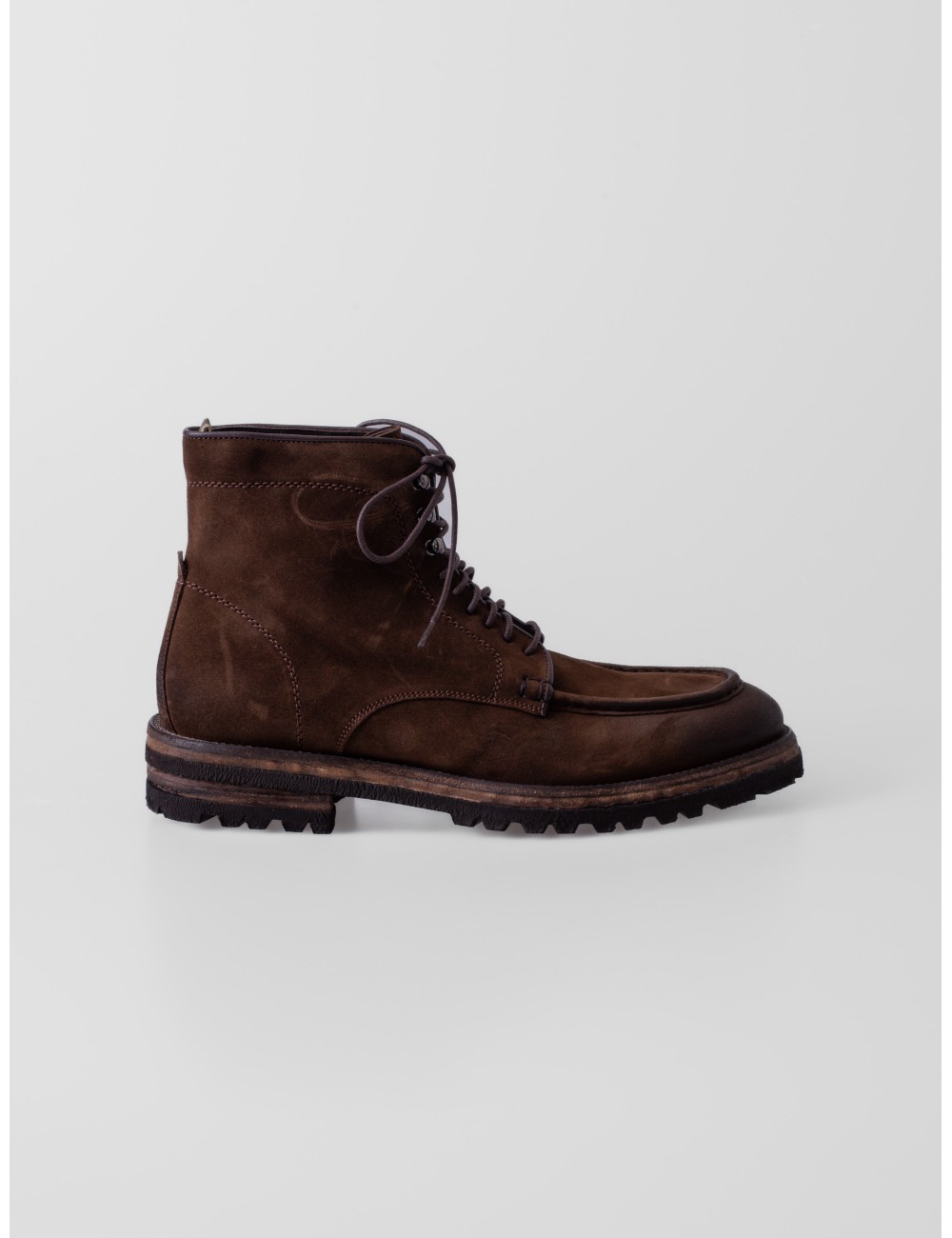 Bota LES HÉRITIERS THE BOOT en ante Moka con cordones y suela trekking