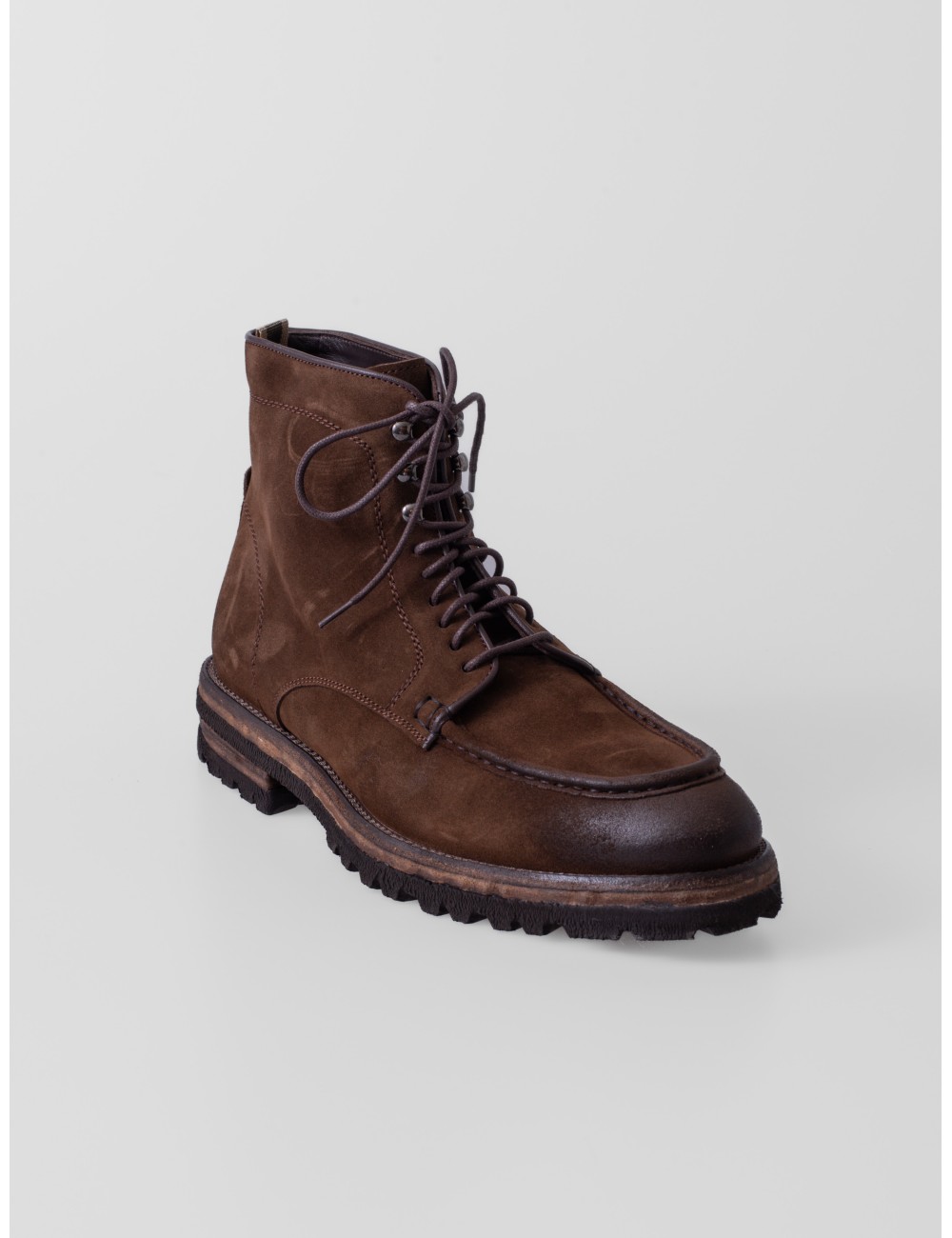 Bota LES HÉRITIERS THE BOOT en ante Moka con cordones y suela trekking