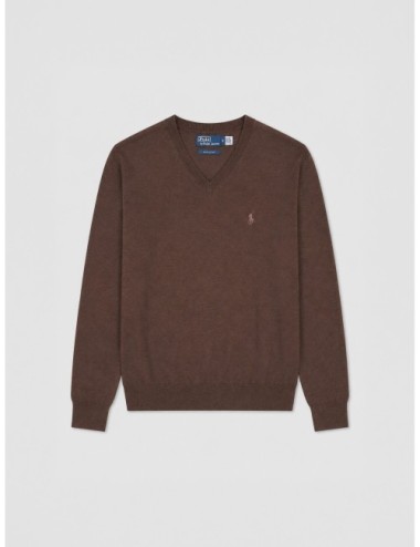 Jersey Polo Ralph Lauren Wool V-Neck marrón
