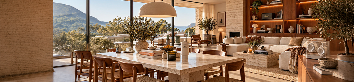 Lifestyle MARFRANC, interior mediterrani amb decoracio i objectes de disseny
