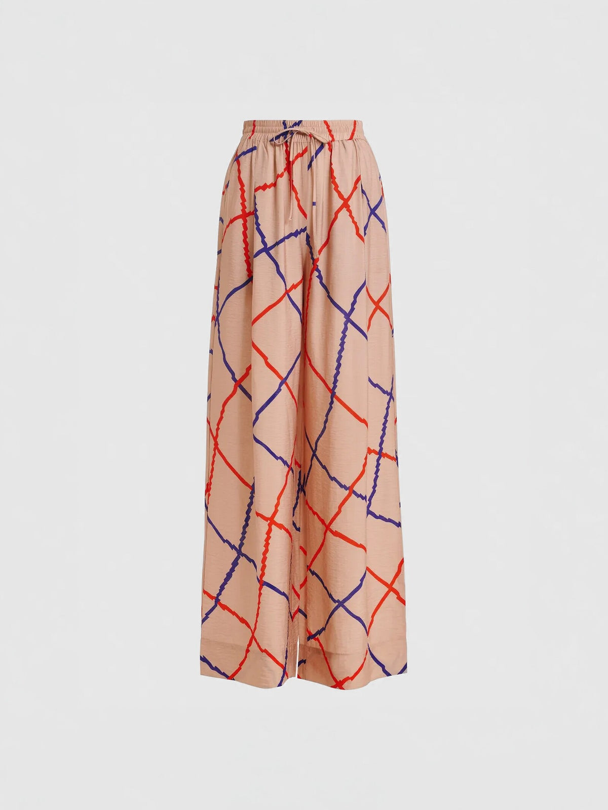 PANTALÓN ANCHO CON ESTAMPADO DE CUADROS