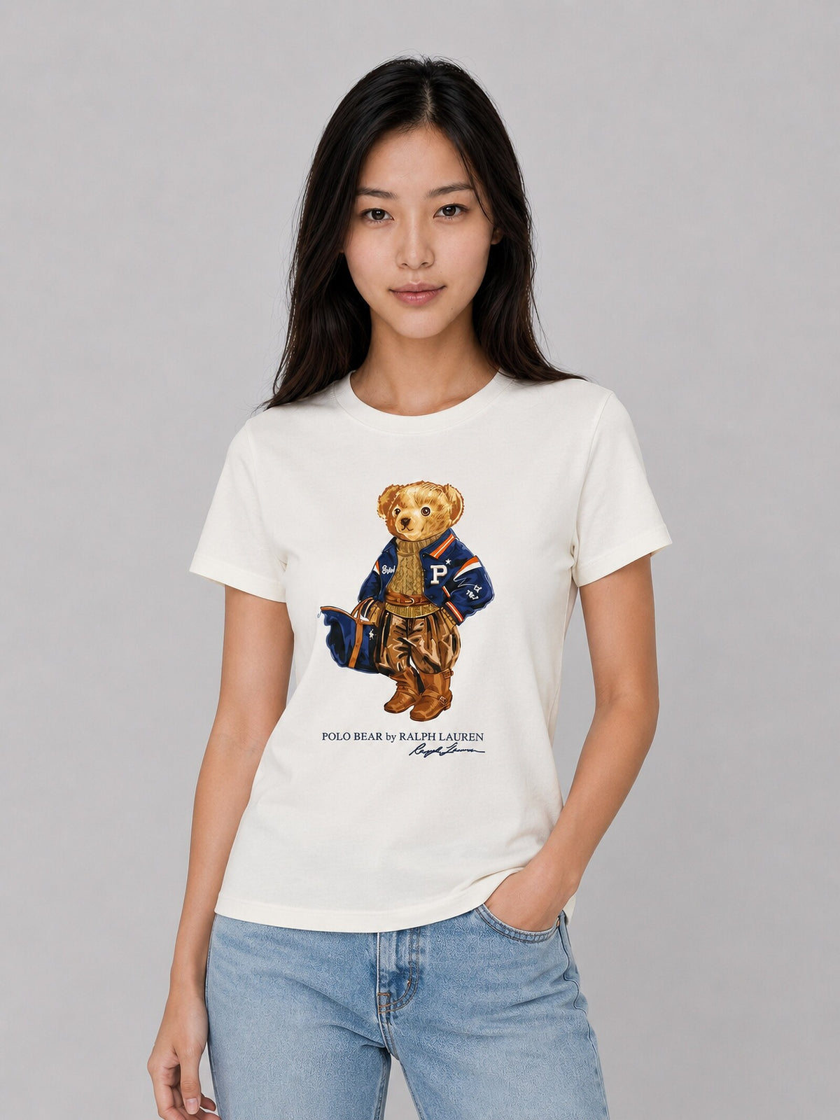 Polo Bear Cotton Jersey T Shirt