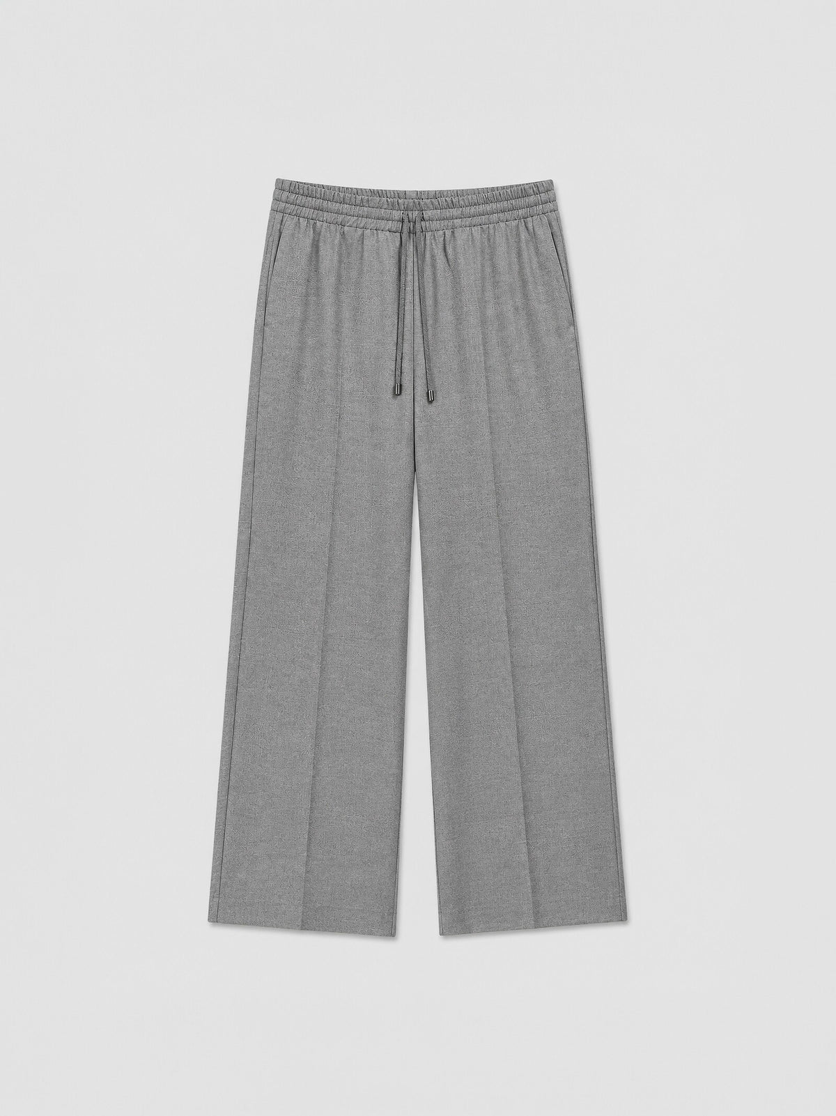 Flannel Pants with Elastic Waistband and Drawstring