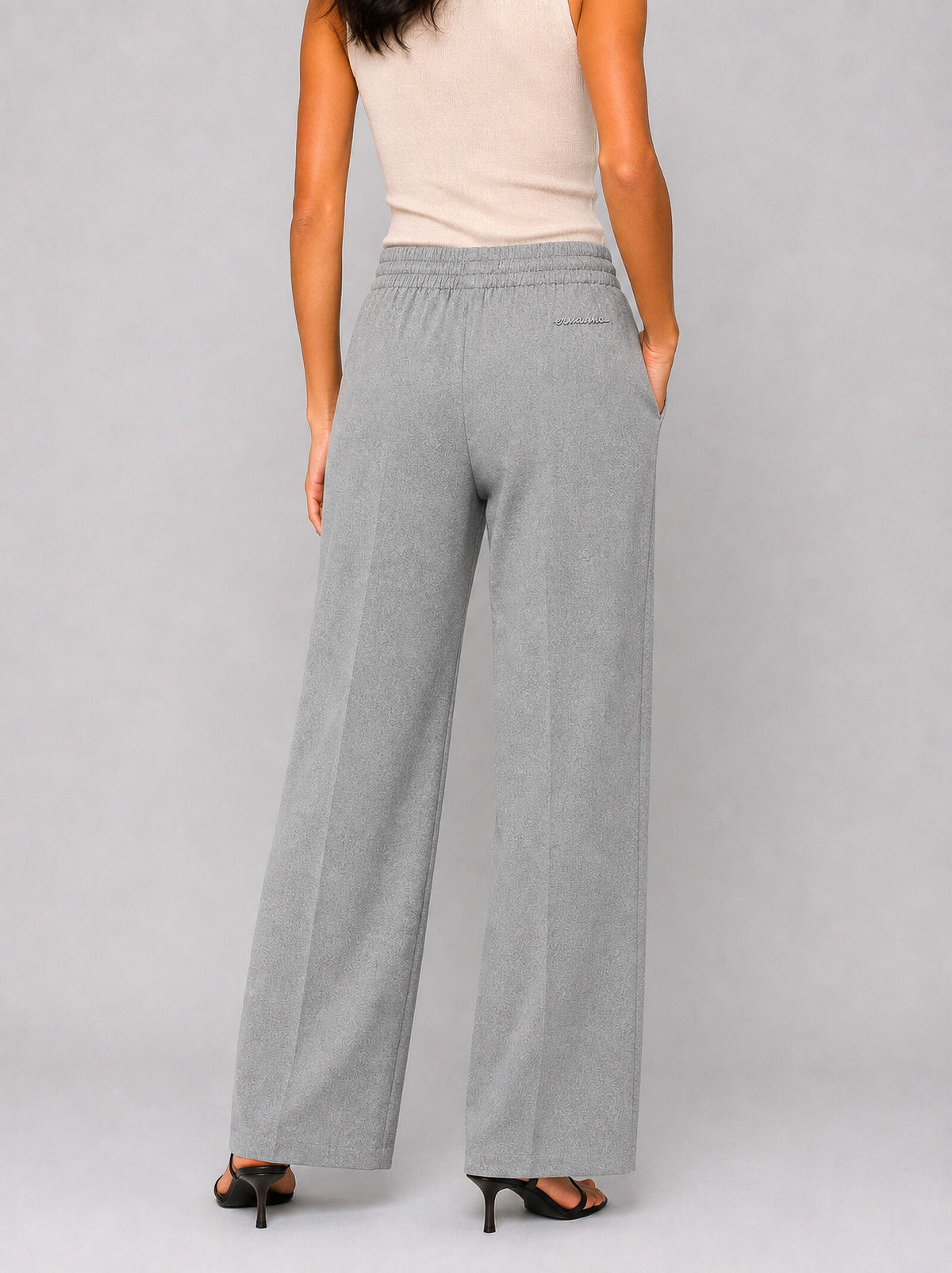 Flannel Pants with Elastic Waistband and Drawstring