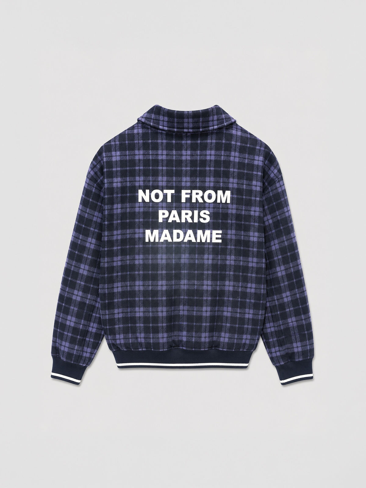 Check Flannel Jacket with Slogan